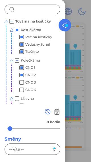 Náhled z mobilní aplikace modulu Profiles, patřící do rodiny MES SoftLi.